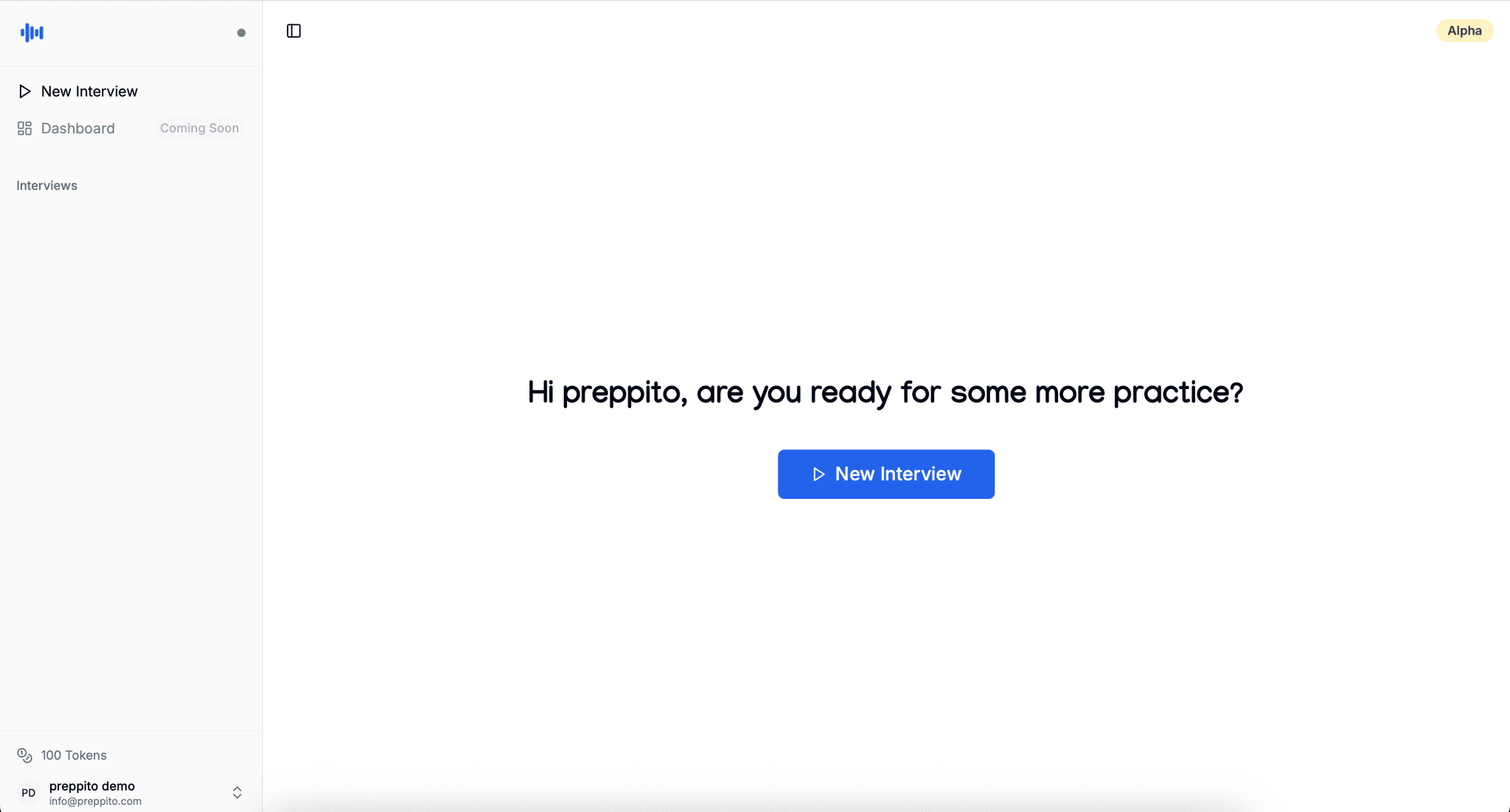 Preppito Home Dashboard